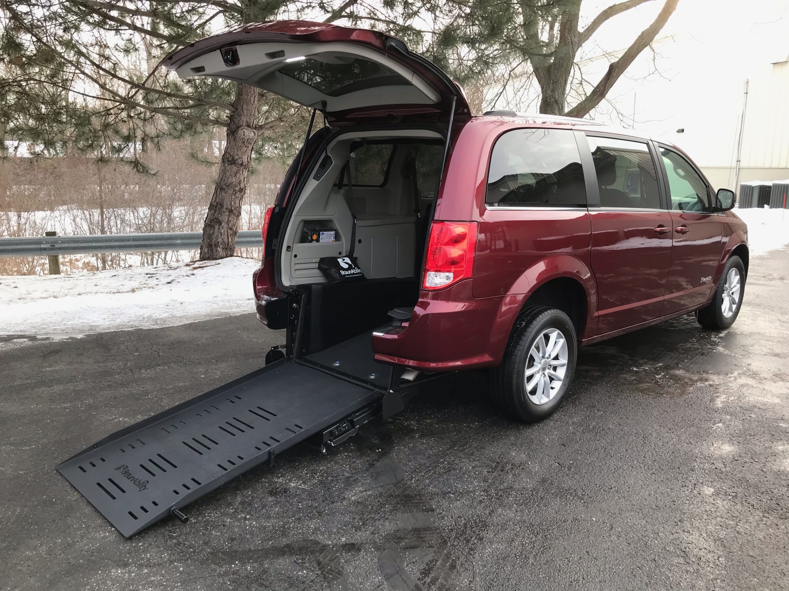 2019 Dodge Grand Caravan SXT Octane Red with BraunAbility Manual Rear-Entry Conversion