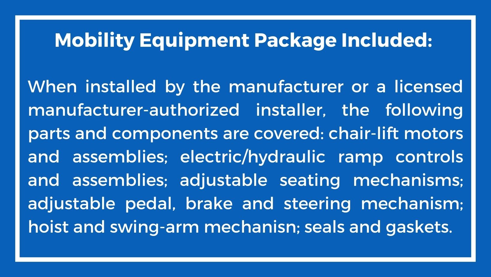 Wheelchair Van Parts