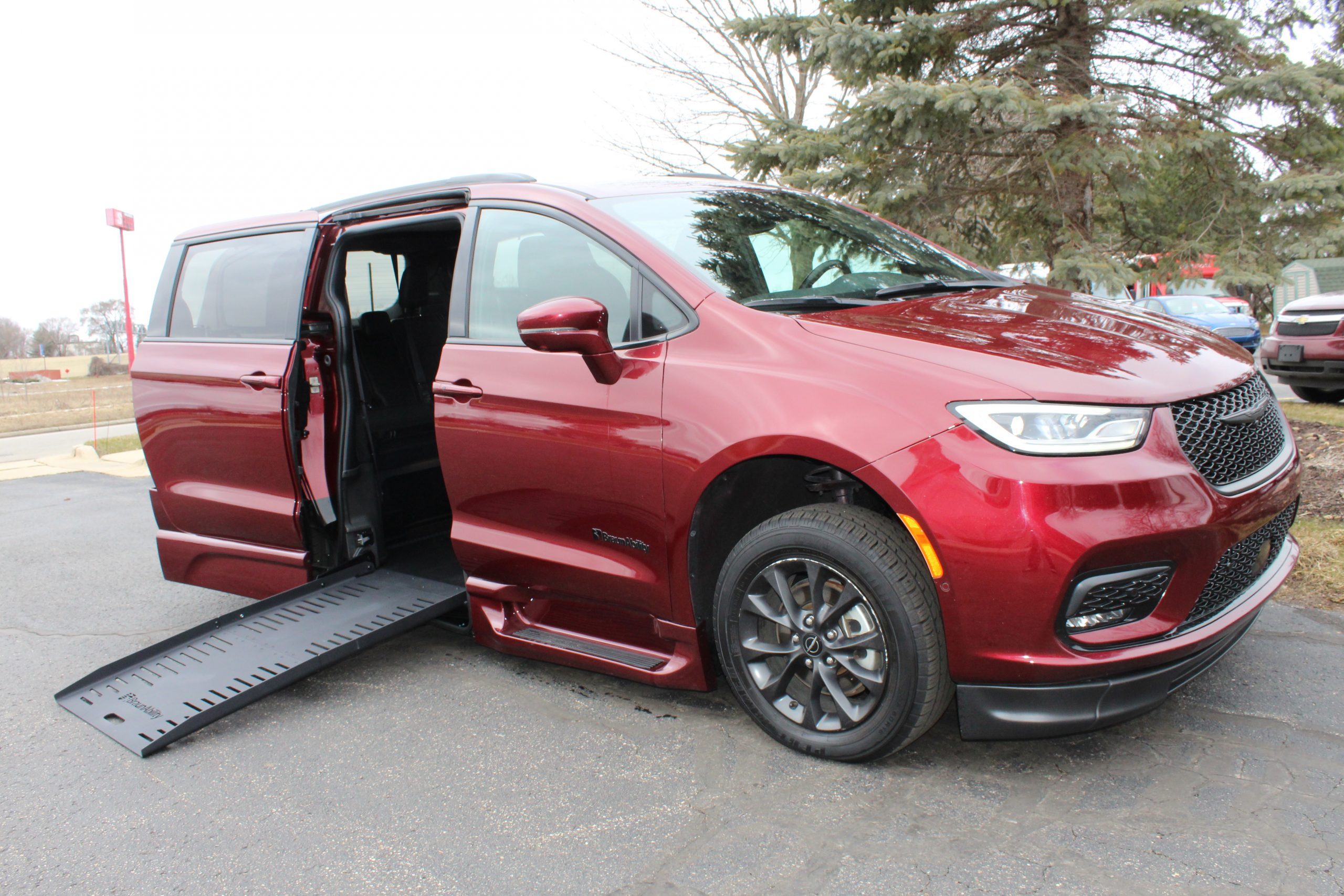 2021 Velvet Red Chrysler Pacifica Touring L Sport with BraunAbility XT Conversion with Rubber