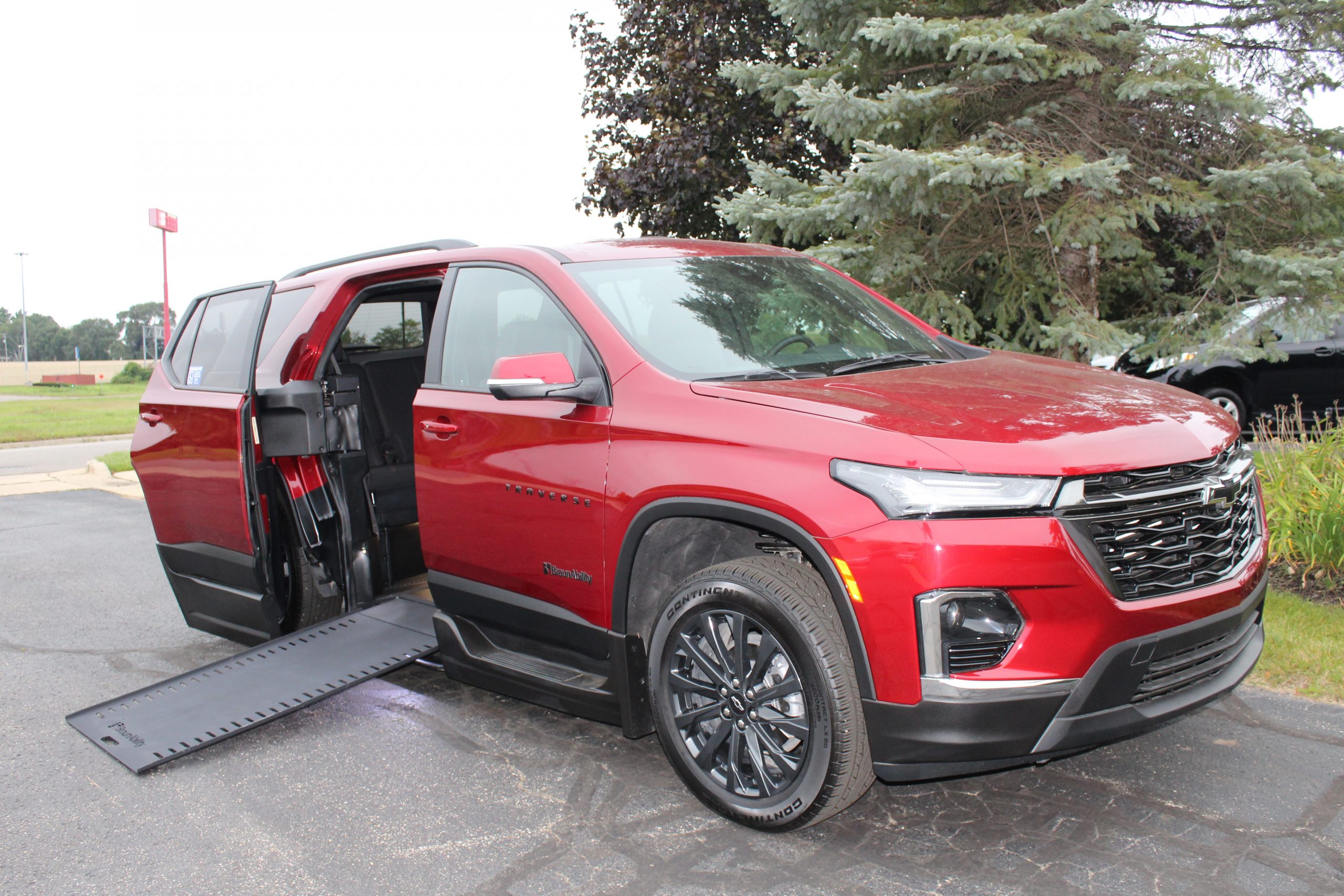 2022 Cherry Red Chevrolet Traverse 2LT RS with BraunAbility XI-C Conversion