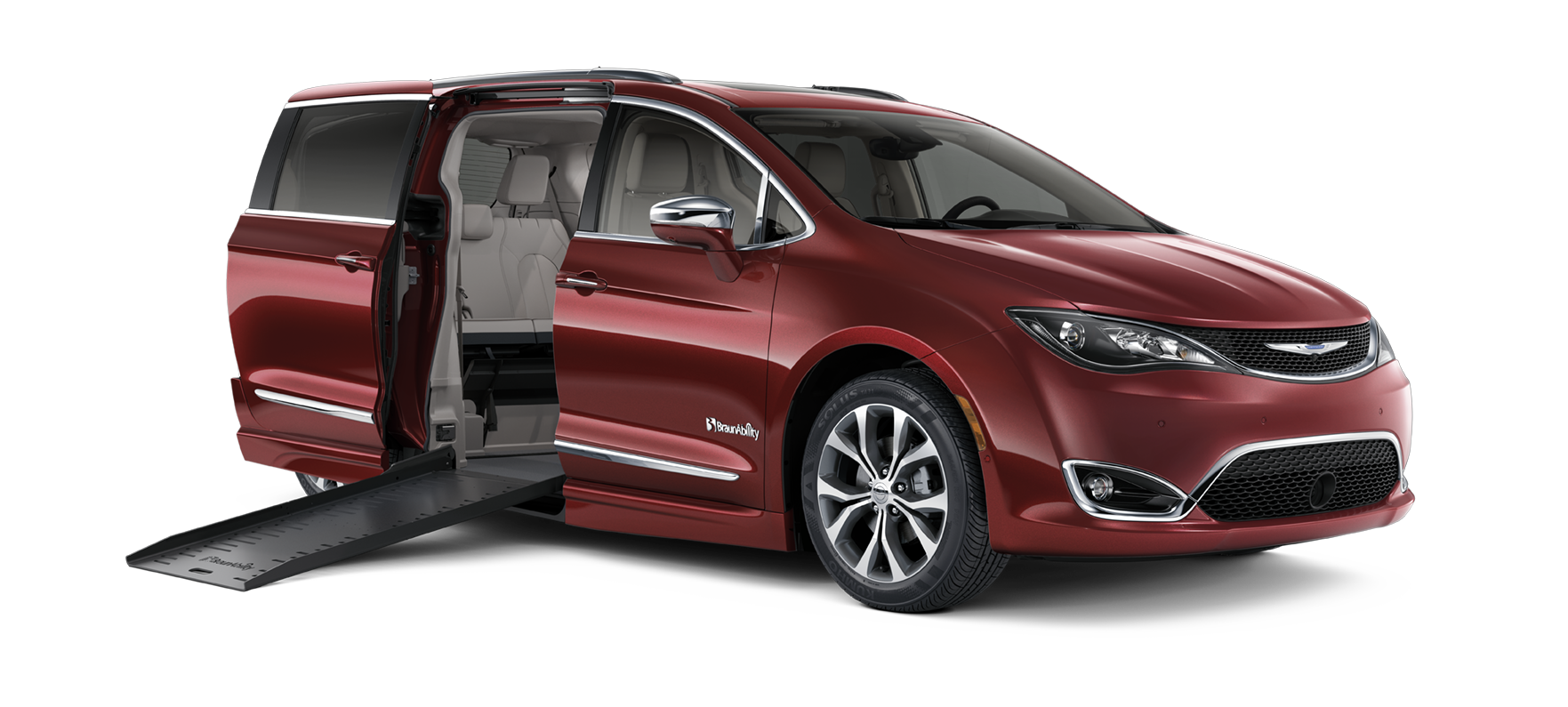 2021 Velvet Red Chrysler Voyager LXI with BraunAbility Power Foldout XT Conversion