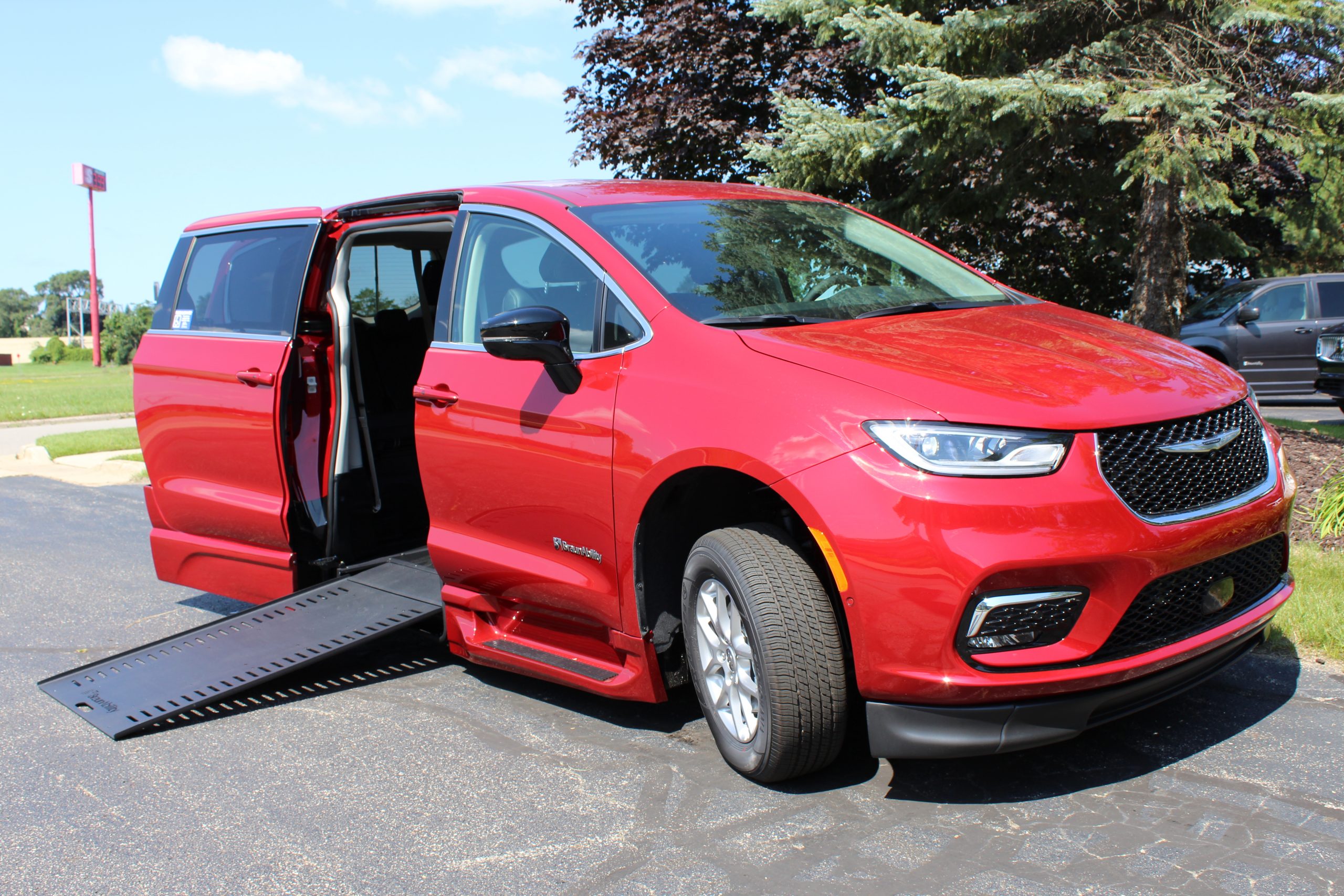 2024 Red Hot Pearl Chrysler Pacifica Touring L Safety Sphere with BraunAbility XI Conversion with Rubber