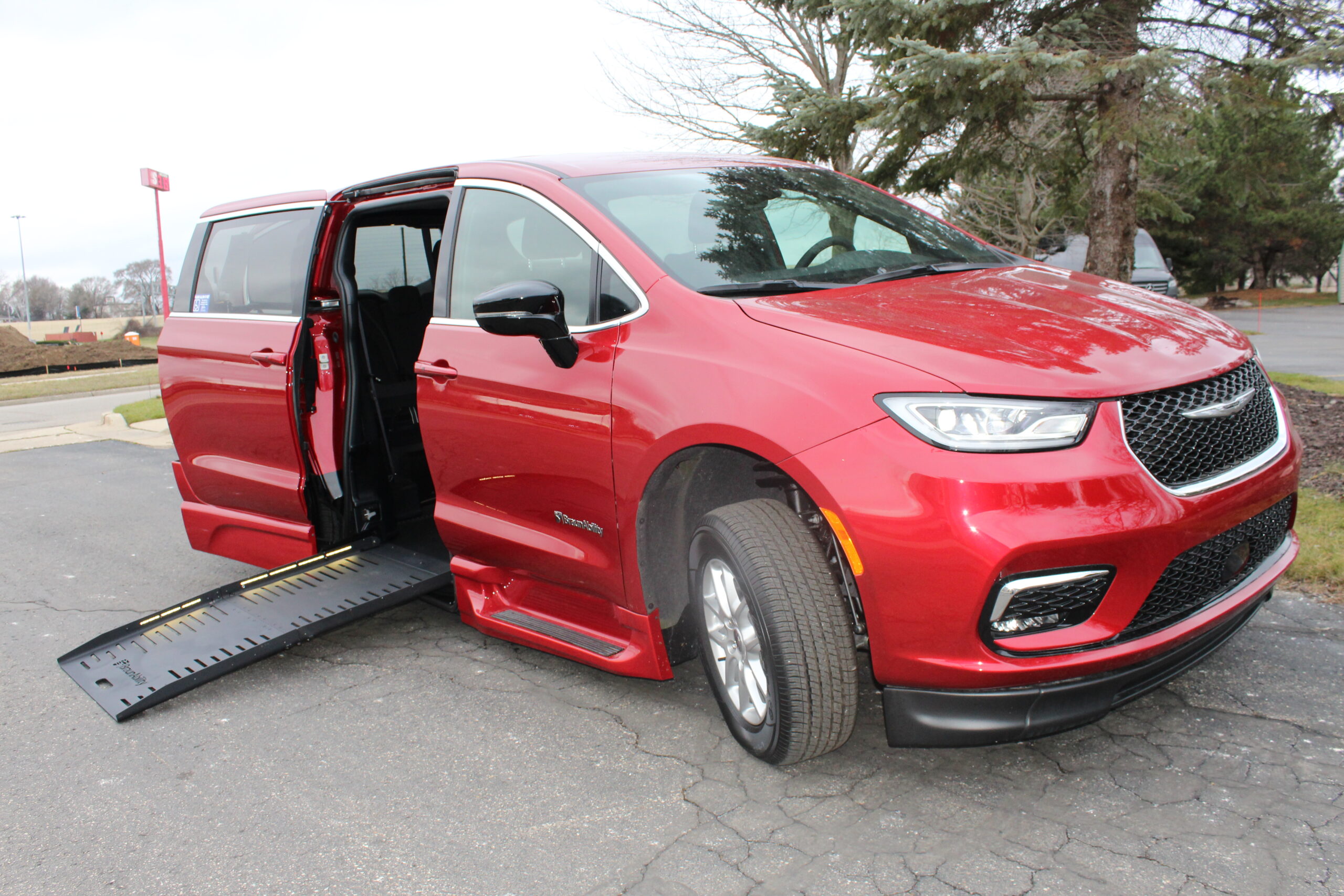 2024 Red Hot Pearl Chrysler Pacifica Touring with BraunAbility XT Conversion with Rubber