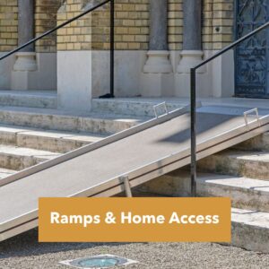 Portable wheelchair ramp over front steps